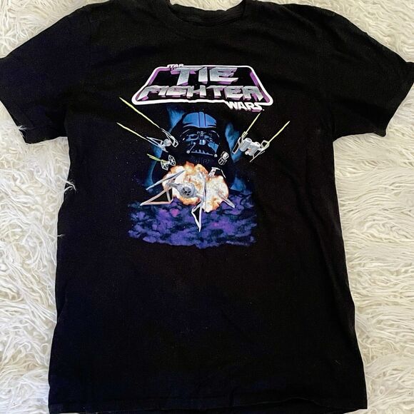Star Wars T Shirt Womens Size Medium Tie Fighter Black - Picture 1 of 5